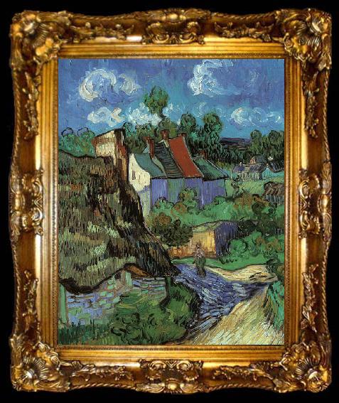 framed  Vincent Van Gogh Houses in Auvers, ta009-2